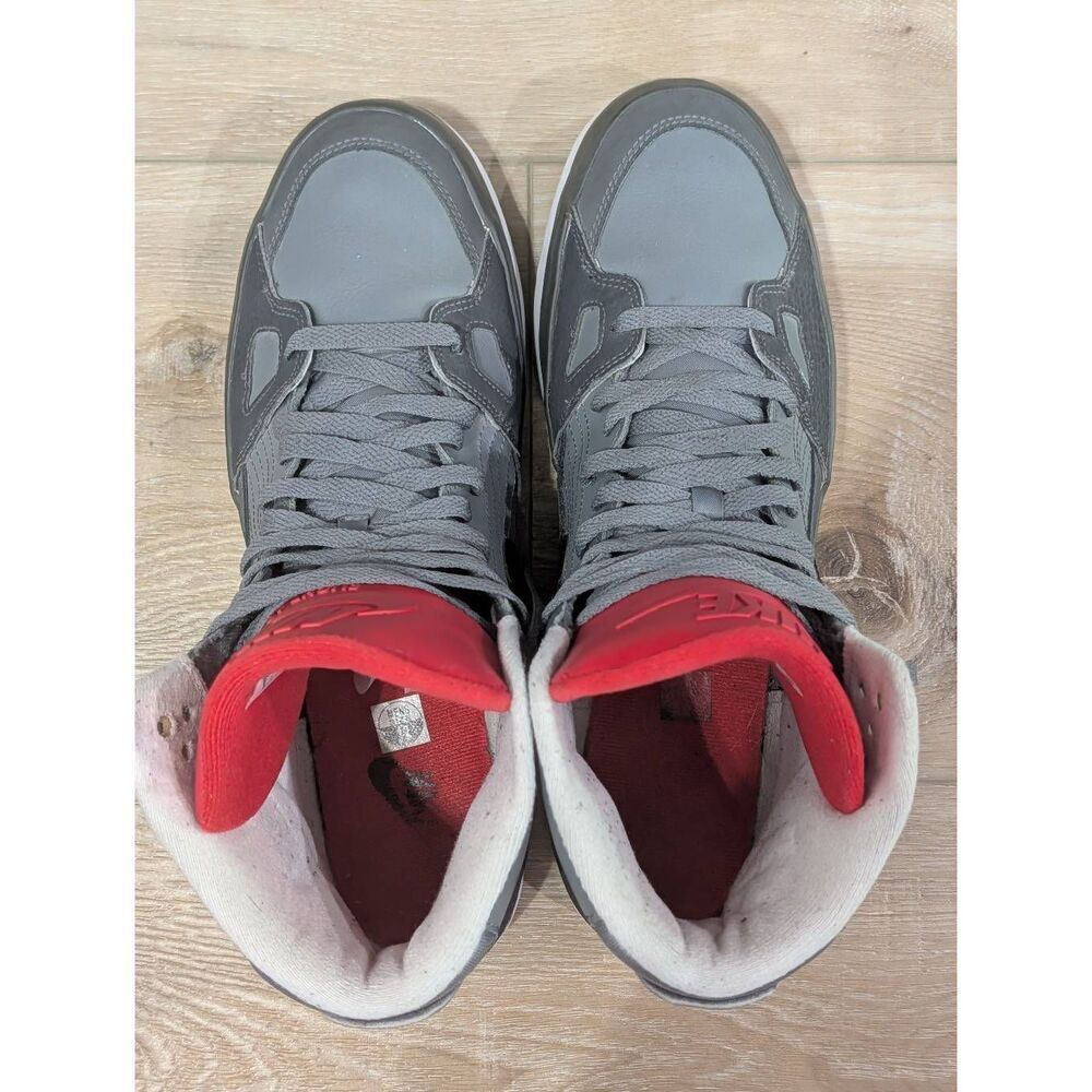 Nike Flight AC High Tops Grey Red Mens 12 Nubuck Leather 577128-003 2013 RARE - Picture 7 of 16
